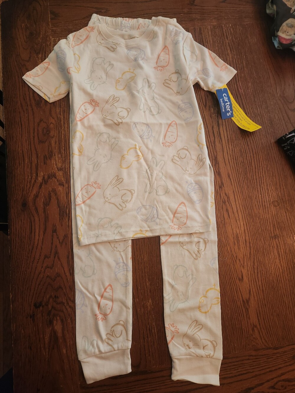 Carter's White Bunny & Pastel Carrot Pajama Set